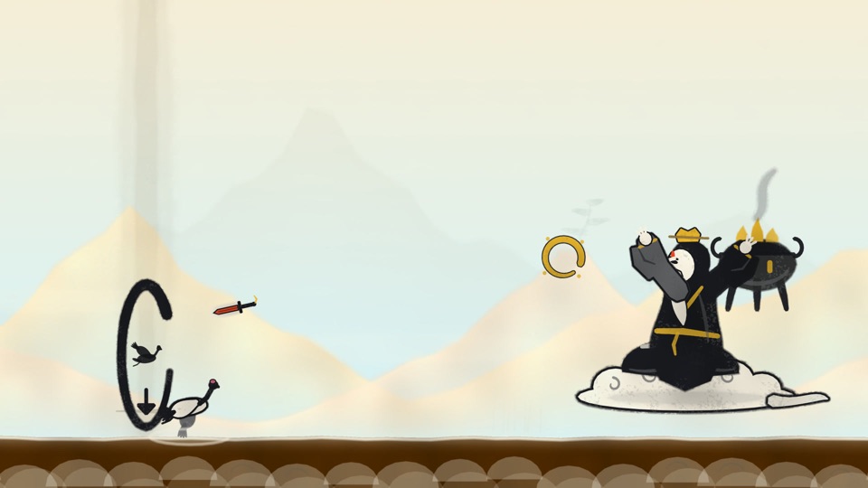The crane weaves through the Foundation Immortal’s sword storm