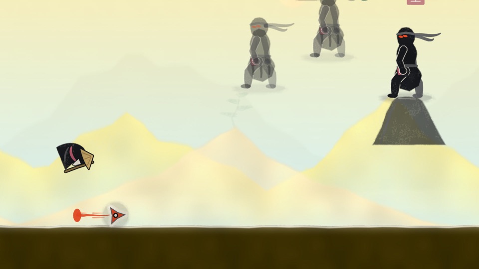 Shadow Ink, the faceless ninja, and his shadow clones as a kunai flies at the hermit
