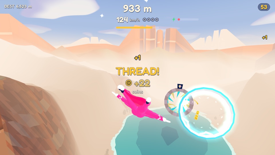 Threading a ring over a red-rock canyon